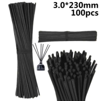 100 Pcs Diffuser Rattan Reed Fragrance Black Sticks Straight Aroma Essential Accessories For Home Decoration Accessories