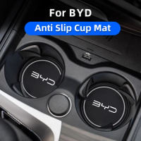 2pcs Non-Slip Car Coaster Cup Slot Pad Silicone Interior Water Cup Mat For BYD Seagyll V2l Dolphin mini Atto3 F3 E6 G3 I3 Ea1 Dm