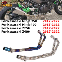 Slip On For Kawasaki Ninja 400 Z400 Z250 Ninja 250 2017 - 2022 Motorcycle Front Mid Link Pipe Exhaust Escape Moto Full System