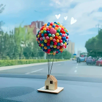 1 piece of DIY cute balloon house design car interior decoration, car decoration accessories, car da