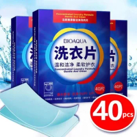 40 Pcs Laundry Soap Tablets Efficient Detergent Easy Dissolve Laundry Tablets Strong Deep Cleaning Washing Powder Soap Softener