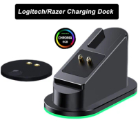 Mouse Wireless Metal Power Charging Dock Gilded Base RGB MOD for Razer Logitech G Pro X Wireless Superlight G903 Viper Ultimate