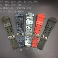 Replace Watchband Strap For Casio G-Shock GA-110 100 GA-200 GD-120 GW-8900 GR-8900 GLS-100 Watch Bezel Resin Camouflage Green