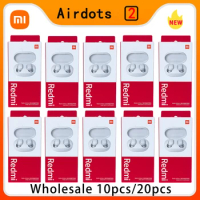 10/20 Pcs Xiaomi Redmi Airdots 2 White TWS Earphone Wireless BT Auto Pairing Headset Noise Reduction With Mic Earbuds