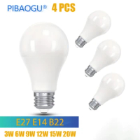 4PCS LED Lamp B22 E27 E14 3/6/9/12/15/20W 110V LED Bulb High Brightness and Low Energy Consumption Energy Saving LED Light Bulbs