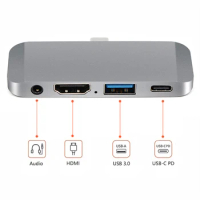 Type C HUB USB C PD Charging 4K HDMI USB 3.0 3.5mm Audio HDMI For Samsung Galaxy Note10+ 2019 iPad Pro