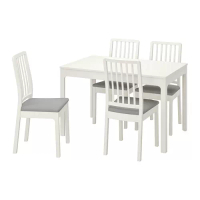 EKEDALEN/EKEDALEN 餐桌附4張餐椅, 白色/orrsta 淺灰色, 120/180 公分