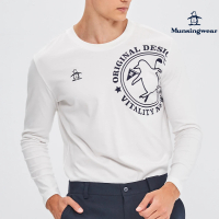 【Munsingwear】企鵝牌 男款白色胸前印花絲光棉圓領T-SHIRT MGSL2802