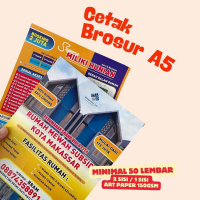 Cetak Brosur/flyer A5 - Desain Custome area Makassar Paper