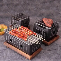 Smokeless Portable BBQ Grill Korean Japanese Barbecue Grill Charcoal BBQ Oven Alcohol Stove Household Non-stick Korea BBQ Table