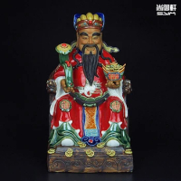 Shiwan boneka master kerajinan butik keramik ornamen Zhaocai tokoh Dekorasi ruang tamu kerajinan dekoratif pintu Dewa