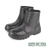 【GREEN PHOENIX】男 鋼頭鞋 工作鞋 短筒靴 中筒靴 真皮 透氣 防穿刺 寬楦