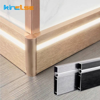 H80mm LED Skirting Line 0.5m 1m Brushed LED Aluminium Profile Floor Baseboard Bar Strip Light Metal Wall Skirting Linear Lamp