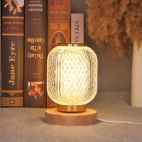 Nordic LED Crystal Table Lamps Battery USB Power Interior Lighting Night Light Bedroom Living Bedside Home Decoration Desk Lamp
