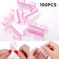 10/50/100Pcs Nail Acrylic Brush Cleaning Pedicure Manicure Gel Soft Remove Dust Clean Handle Nail Care Makeup Gel Polish Brush