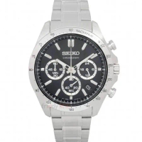 SEIKO精工 SBTR013手錶 日本限定款 黑面 DAYTONA三眼計時 日期 鋼帶 男錶