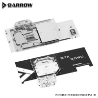 BARROW Double Cooling Water Block use for MSI RTX3080 GAMING X TRIO/MSI RTX3090 GAMING TRIO GPU card With backplane 5V A-RGB