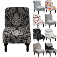 Accent Chair Cover Elastic Recliner Slipcovers Stretch Armless Chair Covers Printed Single Seat Sofa Protector for Home Hotel