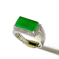 【Fubibaoding jeweler 富璧寶鼎珠寶】老坑玻璃種翡翠馬鞍男戒(天然A貨 翡翠 送禮 父親節 國際圍#17)