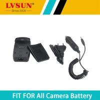 LVSUN 800mA with USB 1.2-8.4V Digital Camera Charge + battery plate/ car plug /AC Cord for Canon NB2L/2LH/2L12/BP2L14 battery