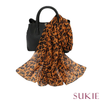 【Sukie】雪紡紗絲巾 豹紋絲巾/經典個性豹紋50X150雪紡紗絲巾 圍巾(3色任選)