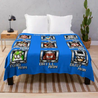 Megaman 4 stage selectThrow Blanket Luxury Designer Blanket Double Summer Blanket Dorm Room Essentials