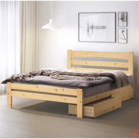 MUNA 家居 狄恩5尺雙人床/含抽屜櫃X2(雙人床 床架 床台 收納)
