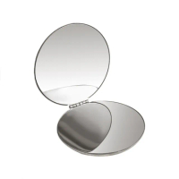 304不鏽鋼可折疊雙面化妝鏡 磁吸式開口便攜式小鏡子(大號1入)