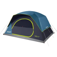 Coleman Skydome Camping Tent with Dark Room Technology, 4/6/8/10 Person Family Tent Sets Up in 5 Minutes Blocks 90% of Sunlight