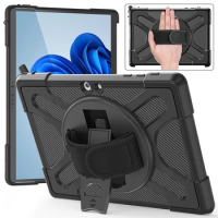 for Microsoft Surface Go 1 Go 2 Go 3 Case,Military Grade Shockproof Protector Silicone Cover Pencil Holder+Handle Shoulder Strap
