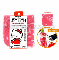 日本三麗鷗 Kitty 拉鍊毛巾小物袋/毛巾布折袋《 日本製 》★ 收納私密小物/暖暖包/保冷袋 多用途喔 ★ Zakka'fe