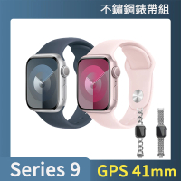 不鏽鋼錶帶組【Apple 蘋果】Apple Watch S9 GPS 41mm(鋁金屬錶殼搭配運動型錶帶)
