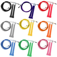 Free shipping 300ps/Lot 3M High Speed Steel Wire Bearing Skipping Rope Crossfit Adjustable Metal Jump Rope Fitness Cardio Sports