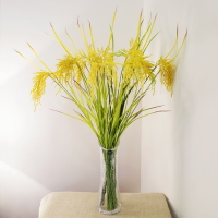 仿真稻谷稻穗含玻璃水培花瓶套裝客廳擺飾仿真花假花插花裝飾品