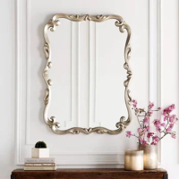 Table Cosmetic Mirror Wall Stickers Self-adhesive Aesthetic Standing Mirror Bedroom Mirror Frame Specchio Decoration YYY35XP