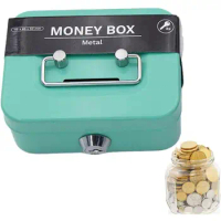 Money Box Metal Cash Box Lockable Cash Boxes With Keys Lockable Small Metal Cash Box With Coin Slot Money Safe Cash Box Sturdy