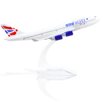 Model Kapal Terbang Boeing 747, Diecast Logam British Airways, Skala 1: 400, Semua Aloi, Paparan Des