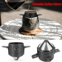 Portable Foldable Coffee Filter Stainless Steel Brewing Tools Paperless Pour Over Holder Coffee Dripper Easy Clean Reusable
