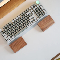 ECHOME Walnut Wood Wrist Rest Mechanical Keyboard Rainy75 Palm Rest Mousepad Solid Wood Palm Stress Keyboard Office Accessories
