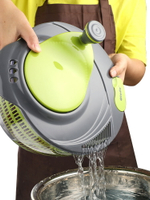 洗菜甩幹機 洗菜脫水機 蔬菜甩幹機脫水器家用多功能洗菜瀝水籃手動創意水果脫水機『TS6148』