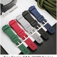 16MM High Quality For Casio G-SHOCK Silicone Watchband With GM2100/5600/6900GA2100 DW5600 Soft Waterproof Rubber Watch Strap Red