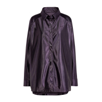 【adidas 愛迪達】Satin Shirt 女 長袖 襯衫 休閒 復古 光澤 俐落 寬鬆 流行 紫(IT7579)