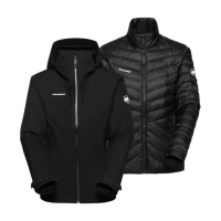 【Mammut 長毛象官方直營】Convey 3in1 HS Hooded Jkt GTX兩件式防水保暖外套 女款 黑色 #1010-29061