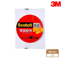 【3M】668 Scotch雙面棉紙膠帶 36mmx15YD(2入1包)