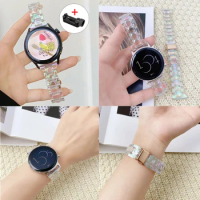 Clear Resin Band For Galaxy Watch 4 5 40mm 44mm Transparent Strap Samsung Watch 5 Pro 45mm Watch 4 Classic 42mm 46mm Bracelet