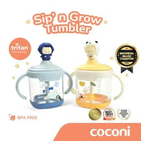 COCONI Sip' n Grow Tumbler 260ml | Sippy Cup | Gelas Susu Anak Sedotan YELLOW LEMON