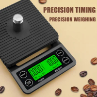 5kg LCD Electronic Drip Coffee Scale High Precision Measurement Digital Display Timer Portable Kitchen Scale Coffee Weight Tool