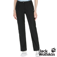 【Jack wolfskin 飛狼】女 俐落修身涼感休閒褲 登山褲『黑』