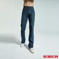 BOBSON 男款雙向伸縮淺藍喇叭褲