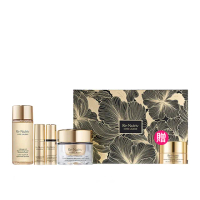【Estee Lauder 雅詩蘭黛】白金級黑鑽綻光煥顏組(煥顏霜30ml+微導金萃5ml+亮眼精萃5ml+花秘凝露50ml/禮盒)
